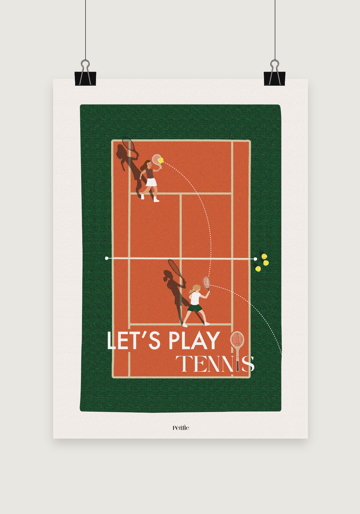 Affiche représentant un match de tennis