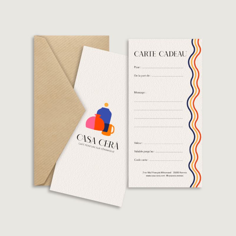 Carte cadeau réalisée pour Casa Cerá.